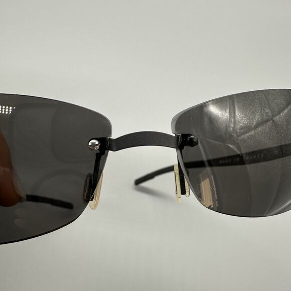 Vintage Minima Polarized Rimless Compact Sunglasses With Leather Case - Picture 8 of 16